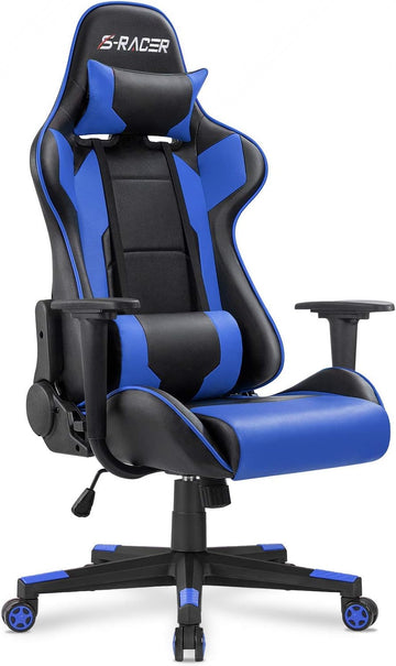 Gaming Chair, Office Chair High Back Computer Chair Leather Desk Chair Racing Executive Ergonomic Adjustable Swivel