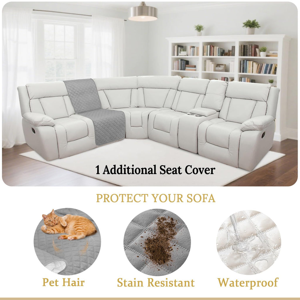 100% Waterproof Velvet Recliner Sectional Couch Covers L Shaped Corner Reclining Sofa Cover Washable Thick Non Slip