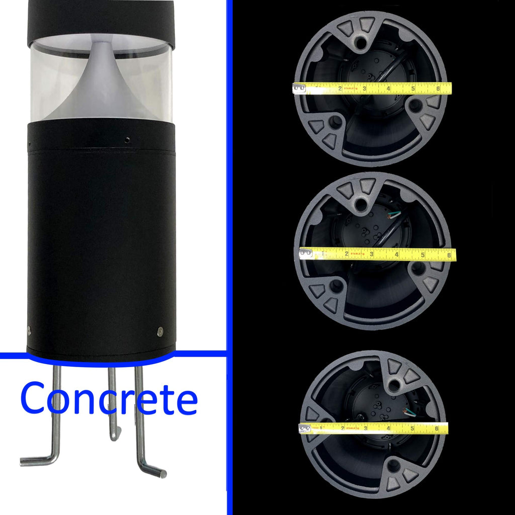Bollard Light 25", 120-277V, 10W, 3CCT 3000-5000 Kelvin, Flat, 4-Pack