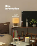 Mushroom Lamp, 5W Cute Cordless Rechargeable Table Lamp with Glass Shade, 3 Color Temps LED Dimmable Ambient Lighting