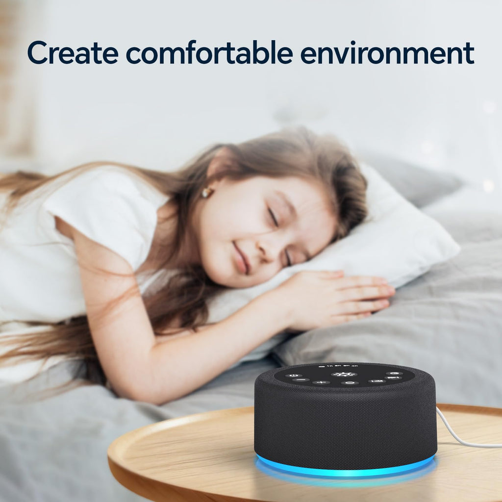 Sound Machine White Noise Brown Noise Machine Night Light 30 Non Looping Sounds 12 Lights 5 Timers Sleep Sounds