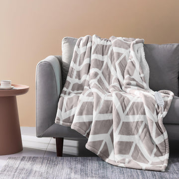 Heated Throw Blanket, 5 Heat Levels & 3 Hours Auto Off, Beige