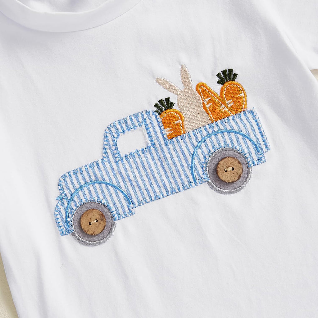 Toddler Boy Easter Outfit Baby Boy Bunny Short Sleeve T Shirt And Shorts Set 2 Piece Spring Summer Clothes