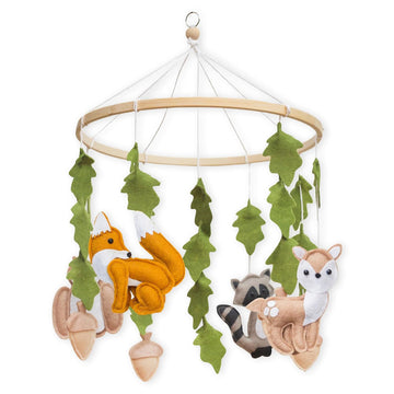 Baby Mobile for Crib - Forest Animal Nursery Mobiles - Gender Neutral Baby Nursery Decor - Woodland Forest Animals