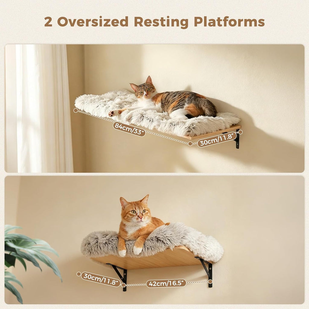 Cat Wall Shelves, Modern Cat Wall Furniture with Sisal Posts