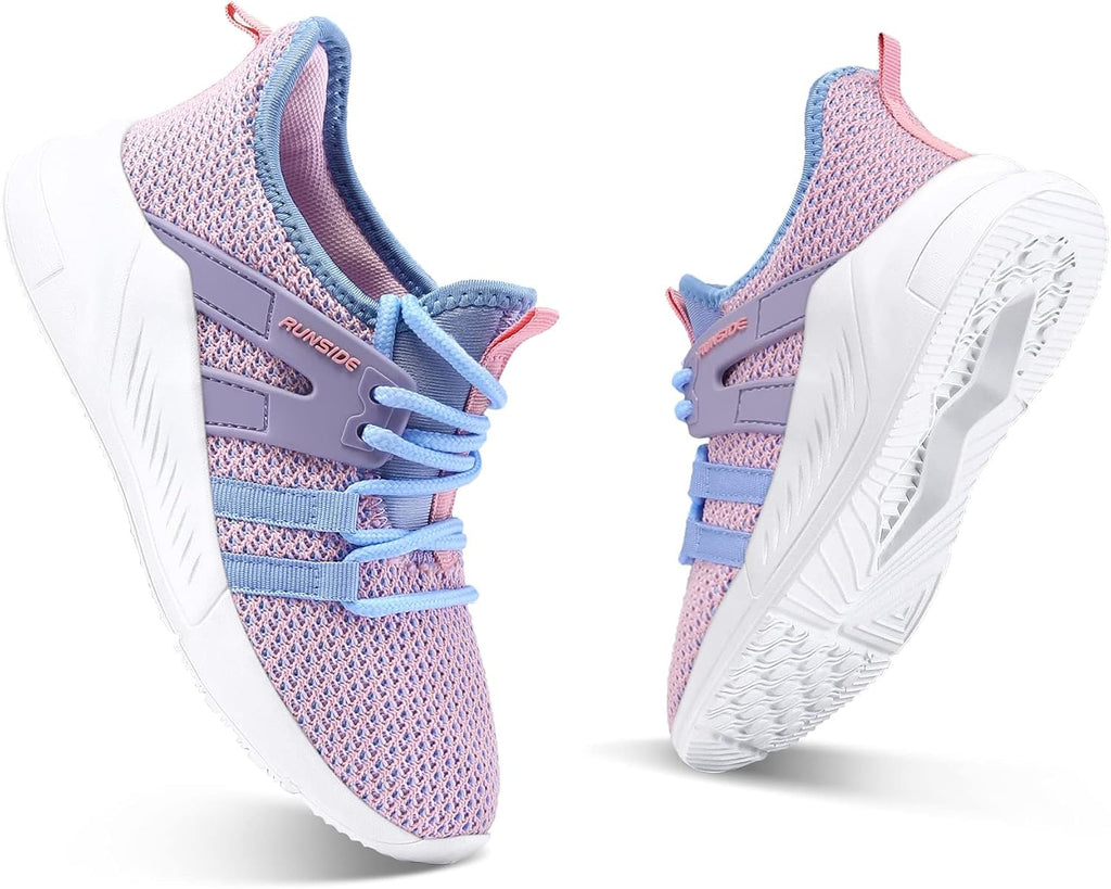 Girls Tennis Shoes Lace-up Running Sneaker for Kids