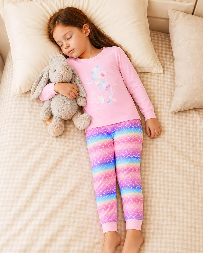 Girls Piece Pajamas Set Soft Long Sleeve Sleepwear