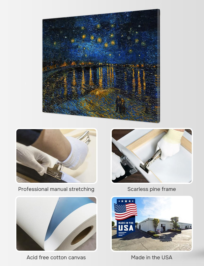 Van Gogh Canvas Wall Art, Starry Night Over the Rhone, 40x30''