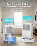 32 Pint Dehumidifier for Basement, 2500 sq.ft Dehumidifiers for Home with Drain Hose, 3 Modes, Auto Defrost, 24H Timer