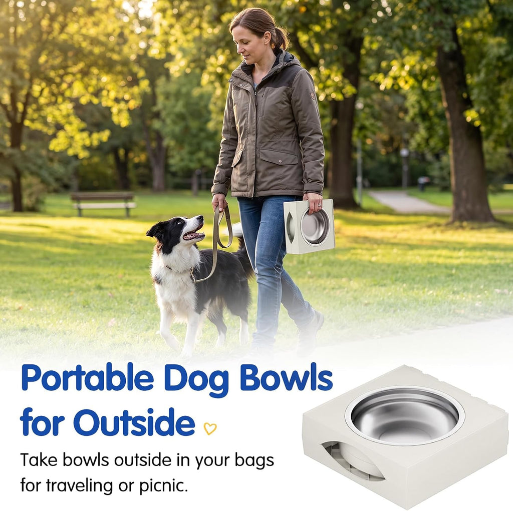 Elevated Dog Bowls Large Breed Raised Dogs Bowl Stand Large/Medium Sized Dog Stainless Steel Food Water Bowl Stands 5