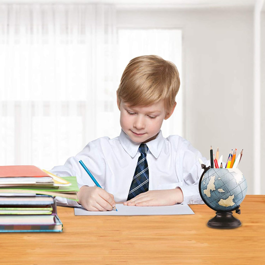 Globe Pen Pencil Holder for Desk Pen Organizer for Desk Desktop Organizer Pencil Cup Pot Desktop Accessories School