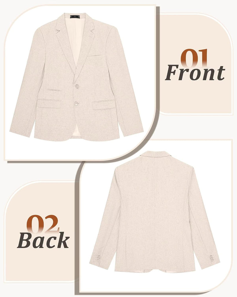 Linen Boys Blazer Slim Fit Casual Sports Coat Summer Suit Jacket Tux Outfit
