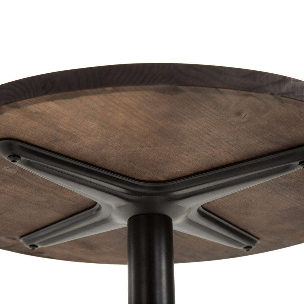 42" H Round Bar Table, Solid Wood High Top Pub Table, Black