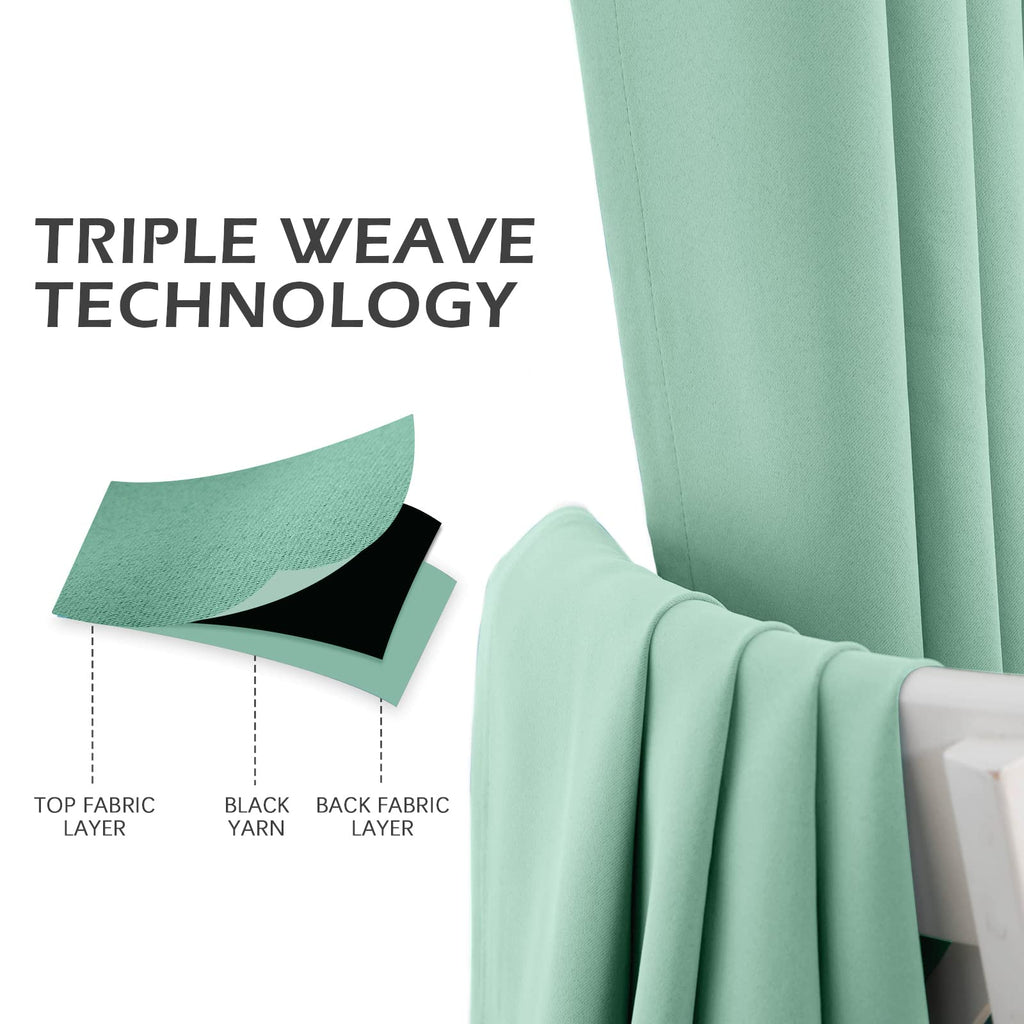 Blackout Curtains, Grommet 108 Inch Long Room Darkening Curtain, Thermal Insulated Sliding Door Curtains, 1 Curtain