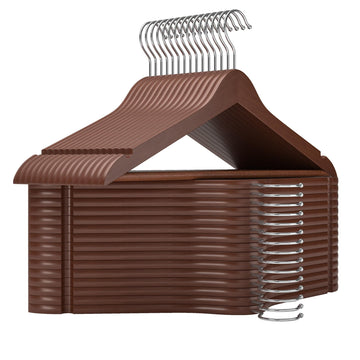 Clothes Hangers, Wooden Hangers 30 Pack for Closet, Wood Hangers for Coats, Shirts, Jackets, Pants, Suits, Walnut