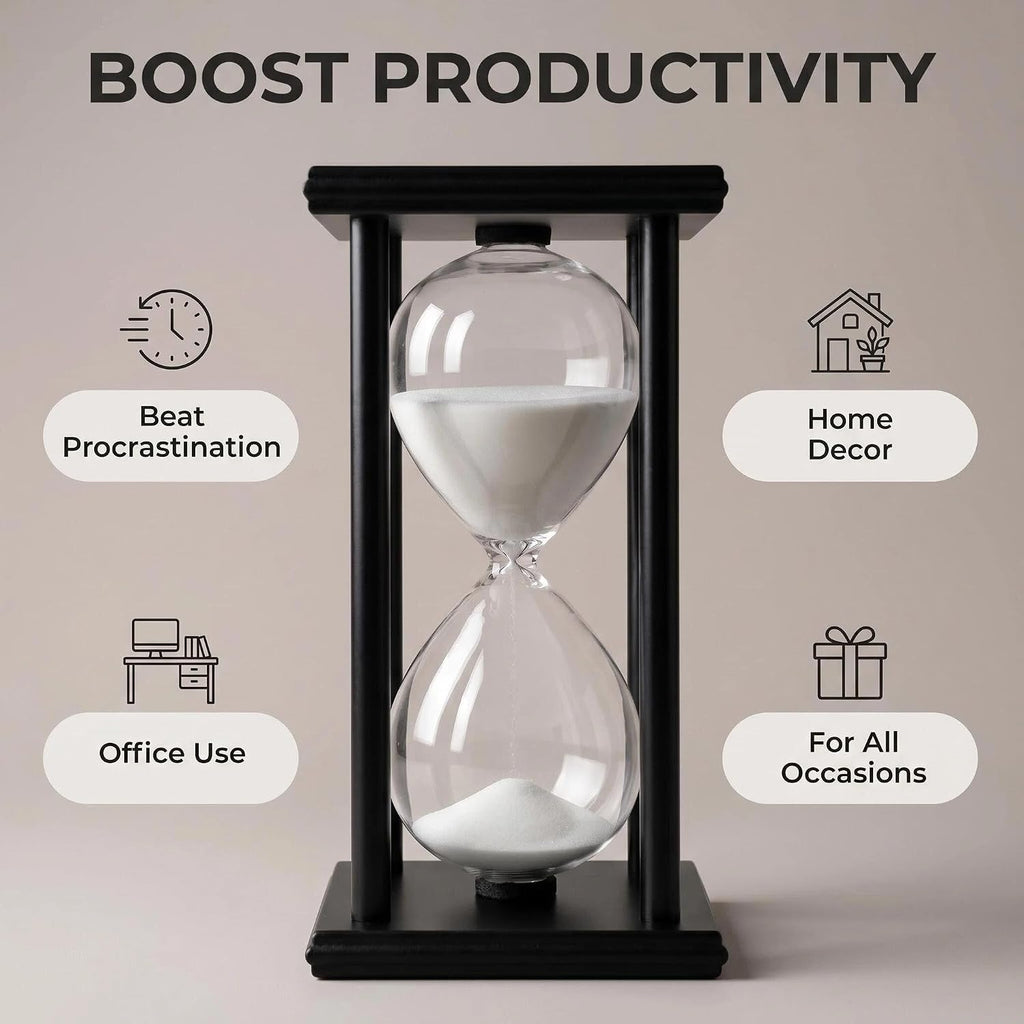 Hourglass Sand Timer 45 Minutes, Hour Glasses with Sand Decoration for Kids, Sand Clock Watch for Room Birthday Tea