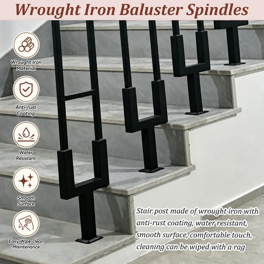 Indoor Stair to Ceiling Railing Kits, Strong Baluster Posts