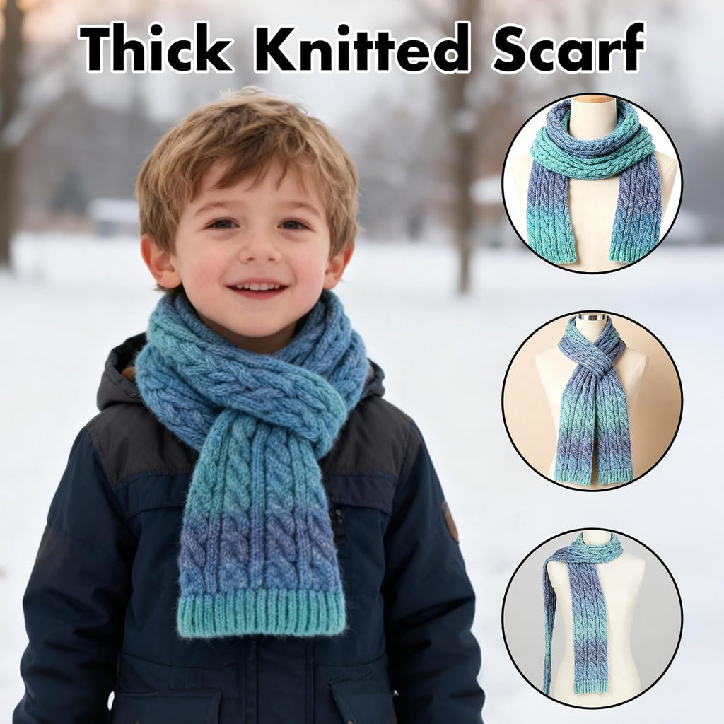 Kids Winter Beanie Hat Gloves Scarf Set, Girls Toddler Children Beanie Hats Gloves Knit Set Neck Warmer for Girls