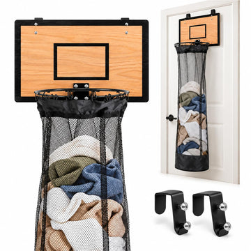 Basketball Hoop Laundry Hamper with Door Mount, Room Decor