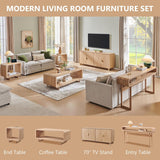 Modern Buffet Cabinet with Storage, 70" Large Sideboard Buffet Storage Cabinet with 4 Doors and Adjustable Shleves