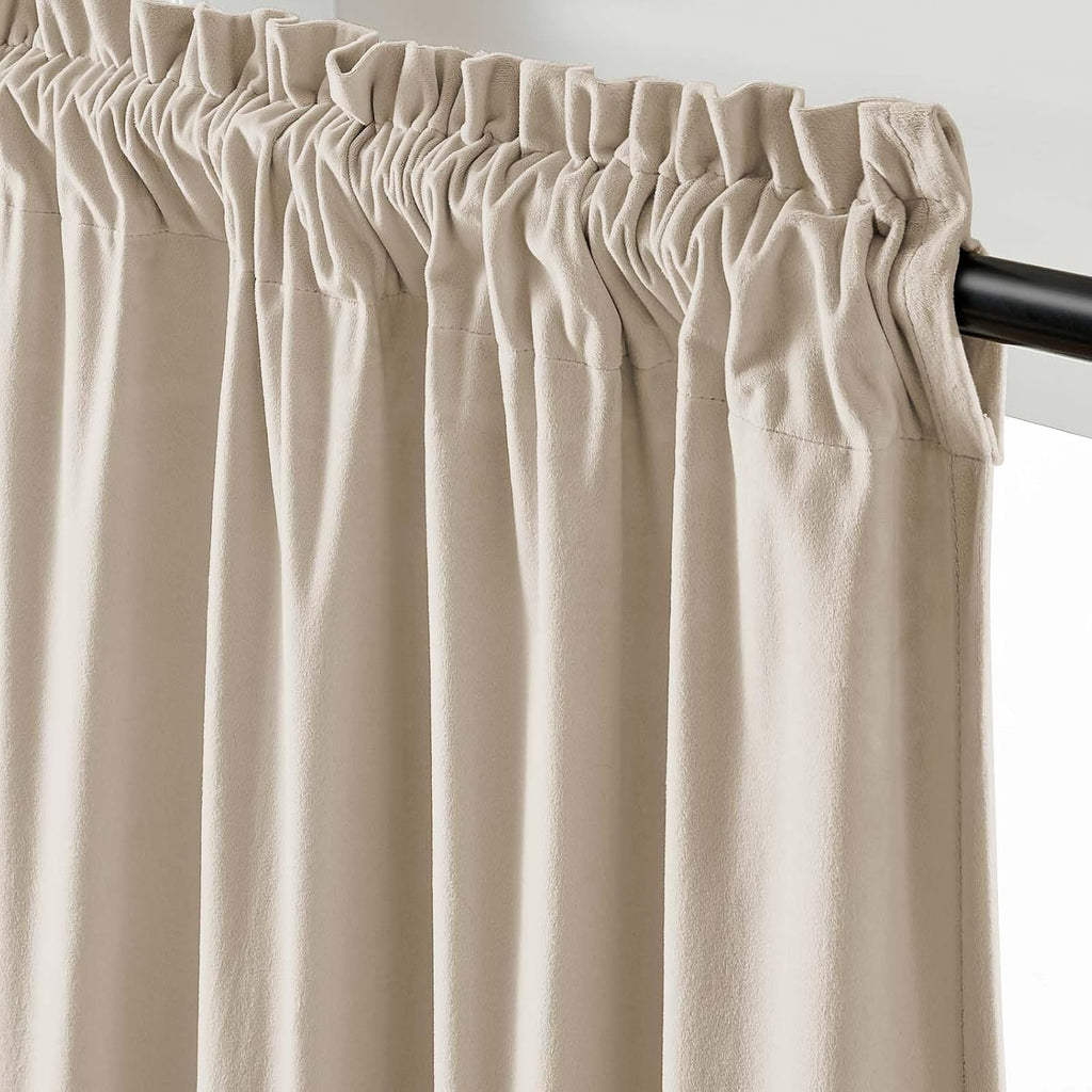 Velvet Blackout Curtains Thermal Insulated Room Window Drapes Super Soft Luxury Curtains for Living Room Bedroom Rod