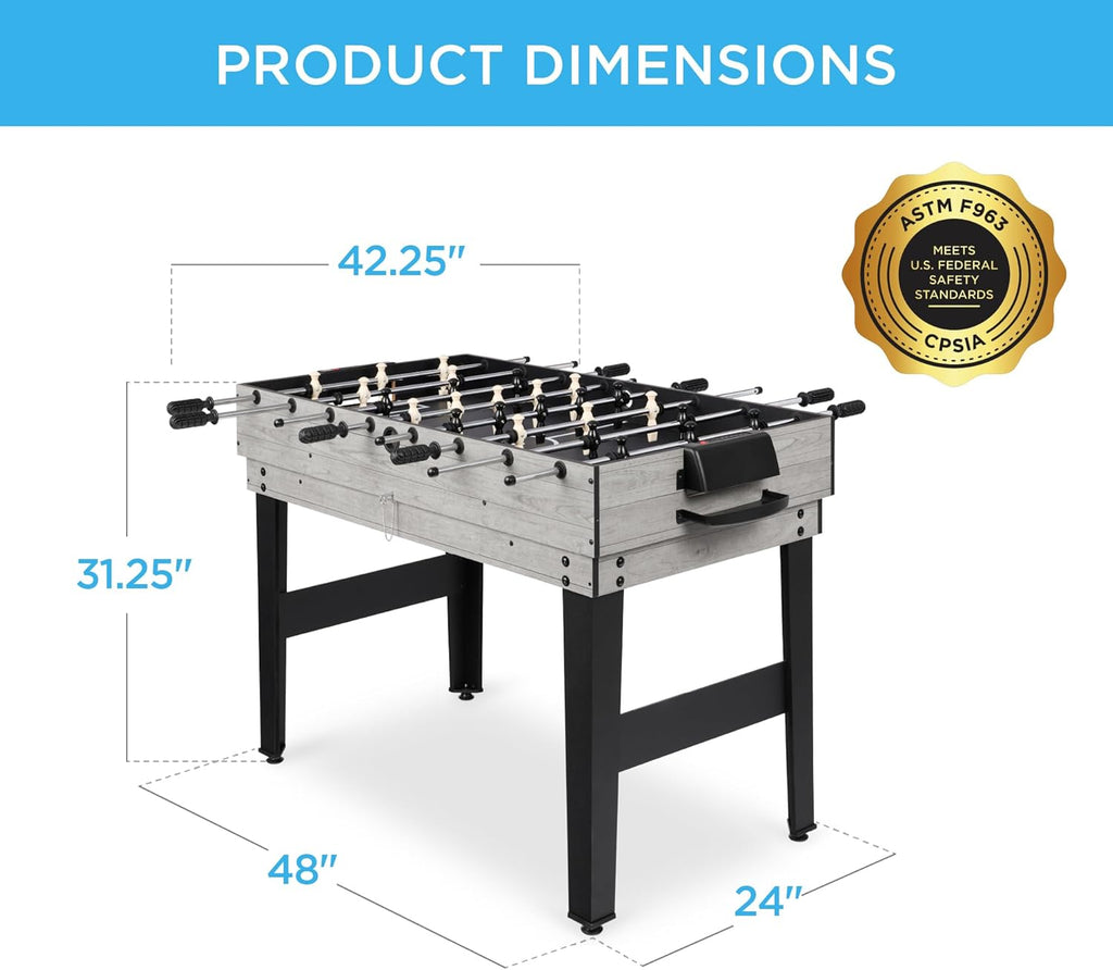 2x4ft Combo Game Table Set for Home, Game Room, Friends & Family w/Hockey, Foosball, Pool, Shuffleboard, Ping Pong
