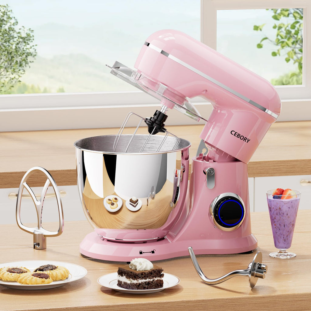 3-IN-1 Electric Stand Mixer, 6.5QT Bowl 660W 10-Speed Kitchen Mixer, Household Food Mixers include Dough Hook, Beater