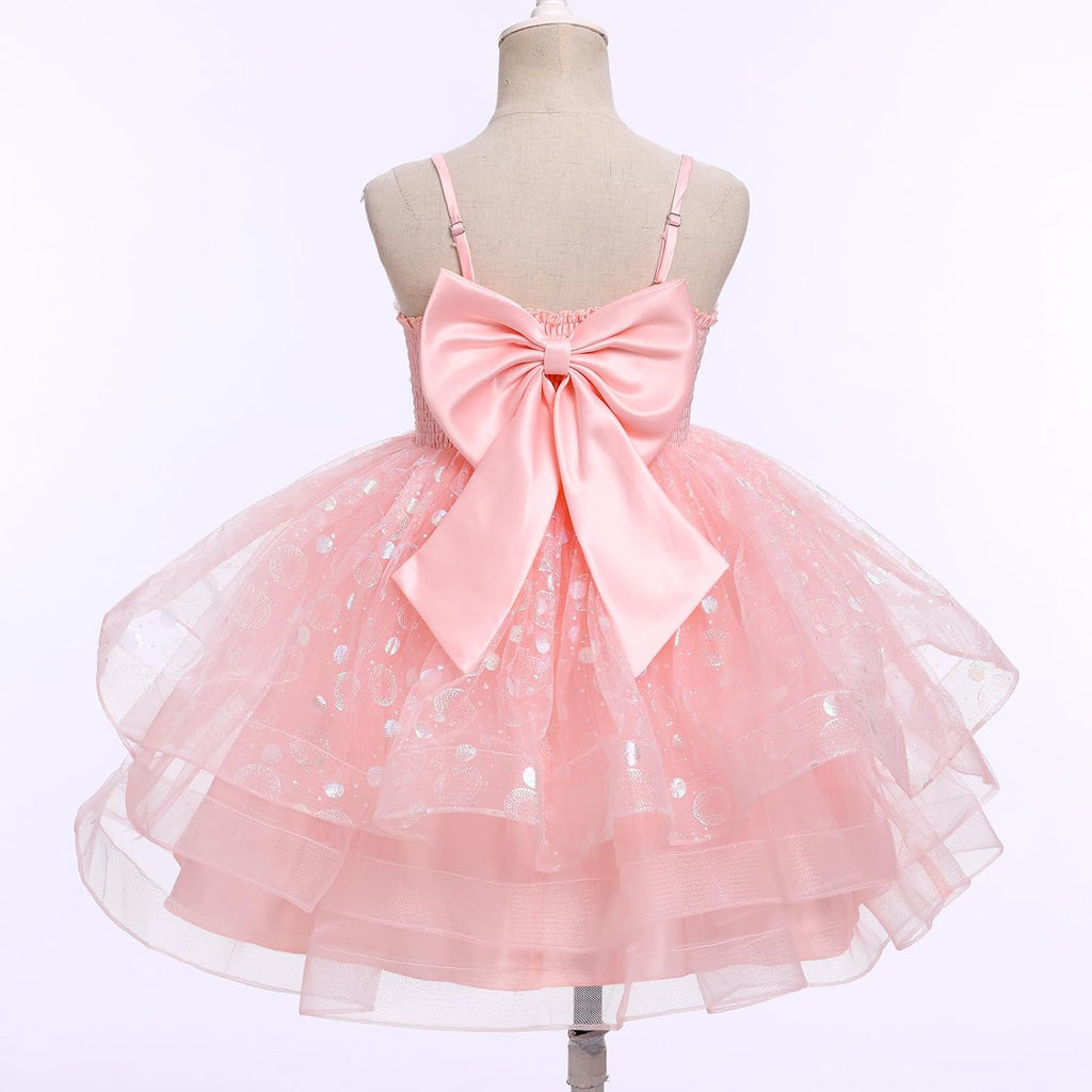 Toddler Kids Girls Fairy Dress Sparkle Sequins Tulle Pageant Party Birthday Princess Outfit 2
