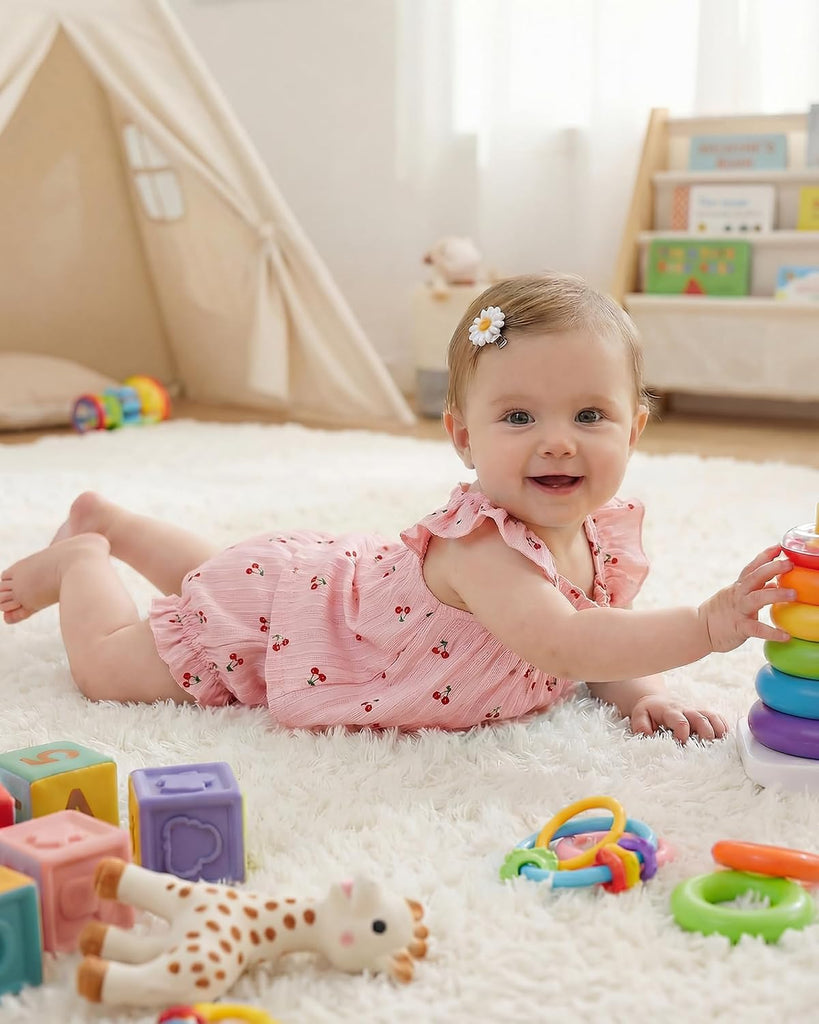 Newborn Baby Girl Summer Clothes Infant Girl Outfits Sleeveless Ruffle Top and Bloomers Shorts Set 0 3 6