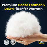 Goose Feathers Down Fiber Comforter Queen Duvet Insert,100% Cotton,Hotel Luxury Hypoallergenic Comfo