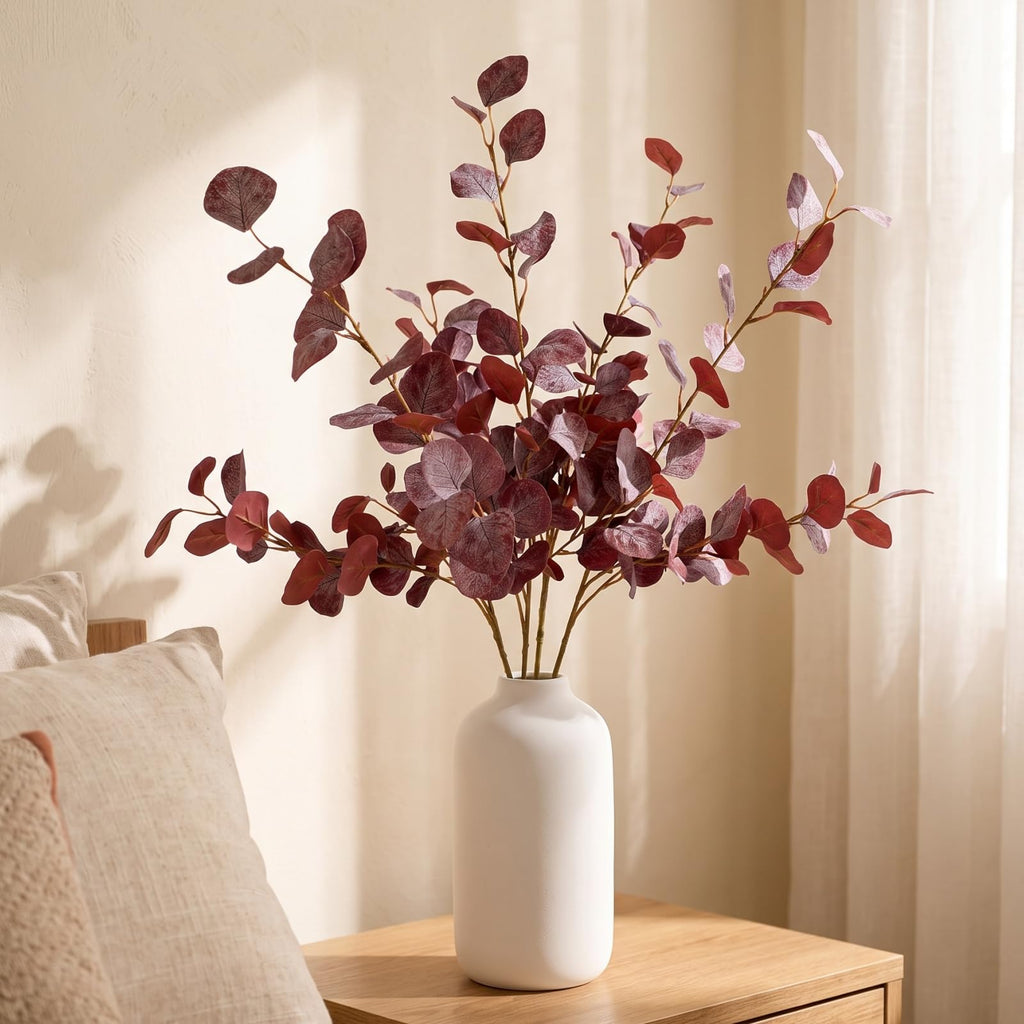 4 PCS Autumn Artificial Plants 35.4" Tall Fake Fall Artificial Stem Silk Leaves Branches Faux Autumn Plants for