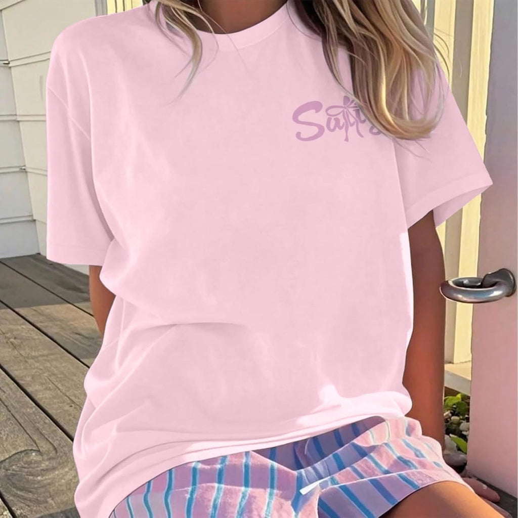 Beach Graphic Shirts for Teens Cute Hawaiian Shirts for Teen Girls Summer Tropical Salty Beachy Aesthetic Tee Tops