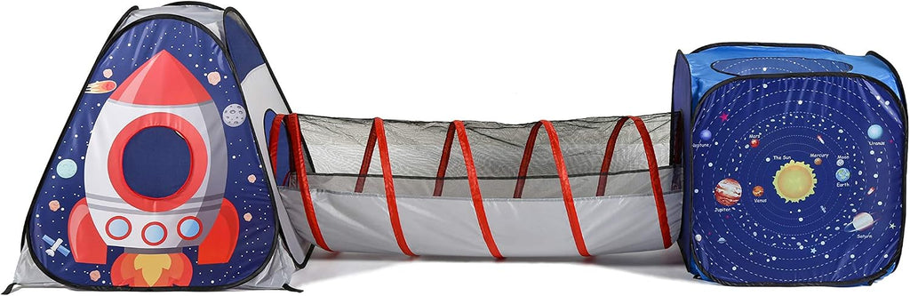 3 in 1 Space Astronaut Pop Up Play Tents with Tunnel for Kids