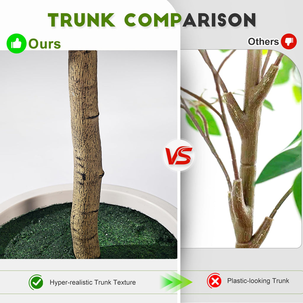 Large Artificial ficus Tree Tall Fake Pencil fig Trees Indoor Outdoor Realistic Floor Plant Faux Plastic Plants
