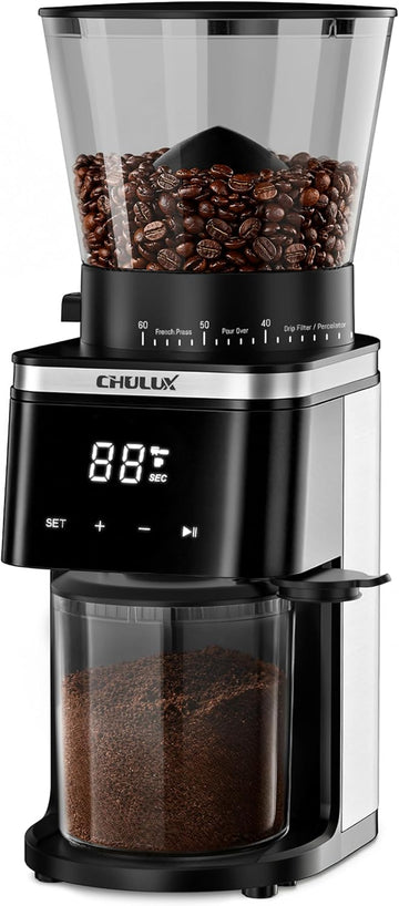 InGrind Conical Burr Electric Coffee Grinder with 60 Grind Settings | Professional Anti-Static Module, 3 Smart Grind