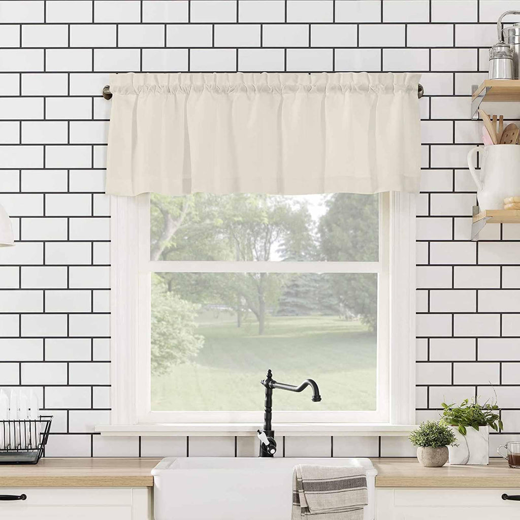Camel Beige Valances Window Treatment Farmhouse Decor, Pastoral Solid Color Pure Beige Modern Rod Pocket Valance