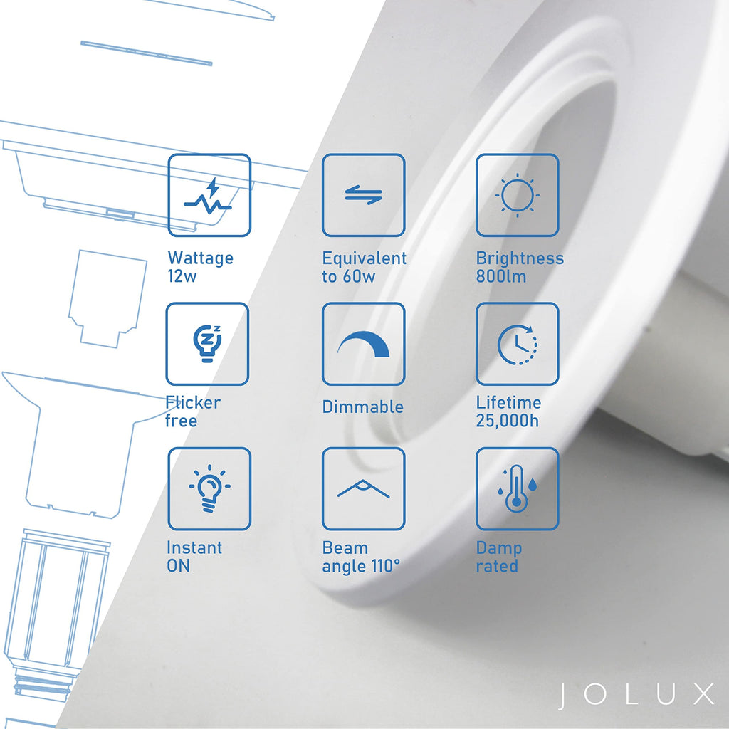 5/6 Inch LED Can Lights Adjustable Retrofit Recessed Lighting,12 Pack