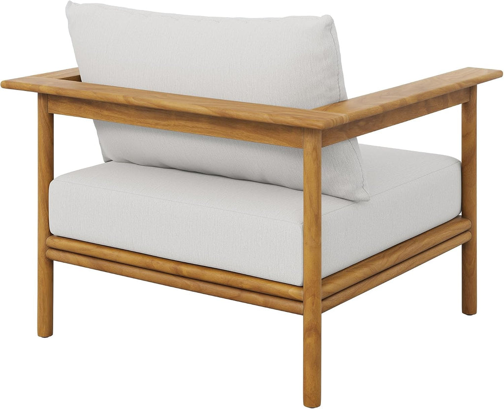 Wren Teak Wood Outdoor Armchair in Natural Sail