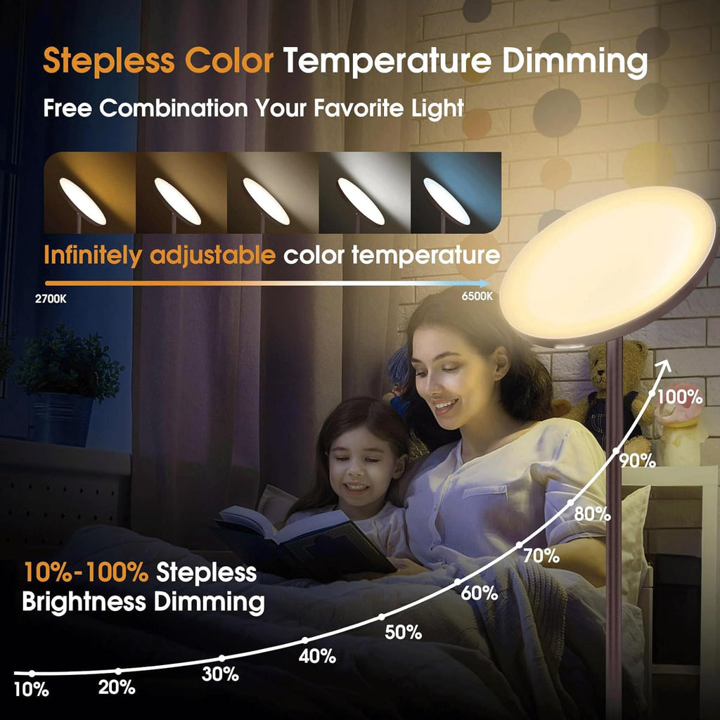 LED Torchiere Floor Lamp with Remote Control, Standing Lamp