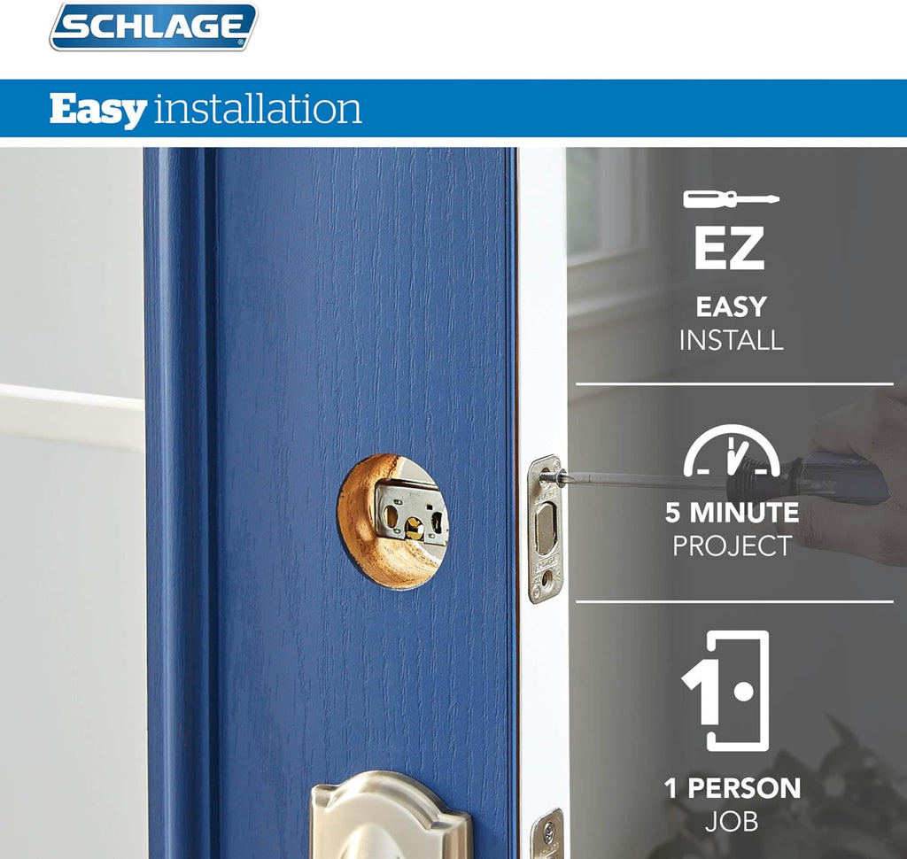 Single Cylinder Deadbolt and F51 Keyed Entry Georgian Knob Keyed Alike, Bright Brass Finish