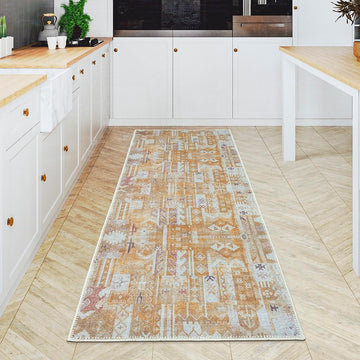 Washable Abstract Runner Rug 2x10 Kitchen, Kilim Hallway Rug