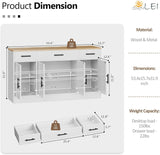 Buffet Cabinet with Storage, Farmhouse Storage Cabinet with 4 Doors and 3 Drawers