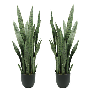 2PCS Artificial Sansevieria Trifasciata Prain 3 ft. Arbre Artificiel, Tropical Faux Snake Plant Greenery Realistic