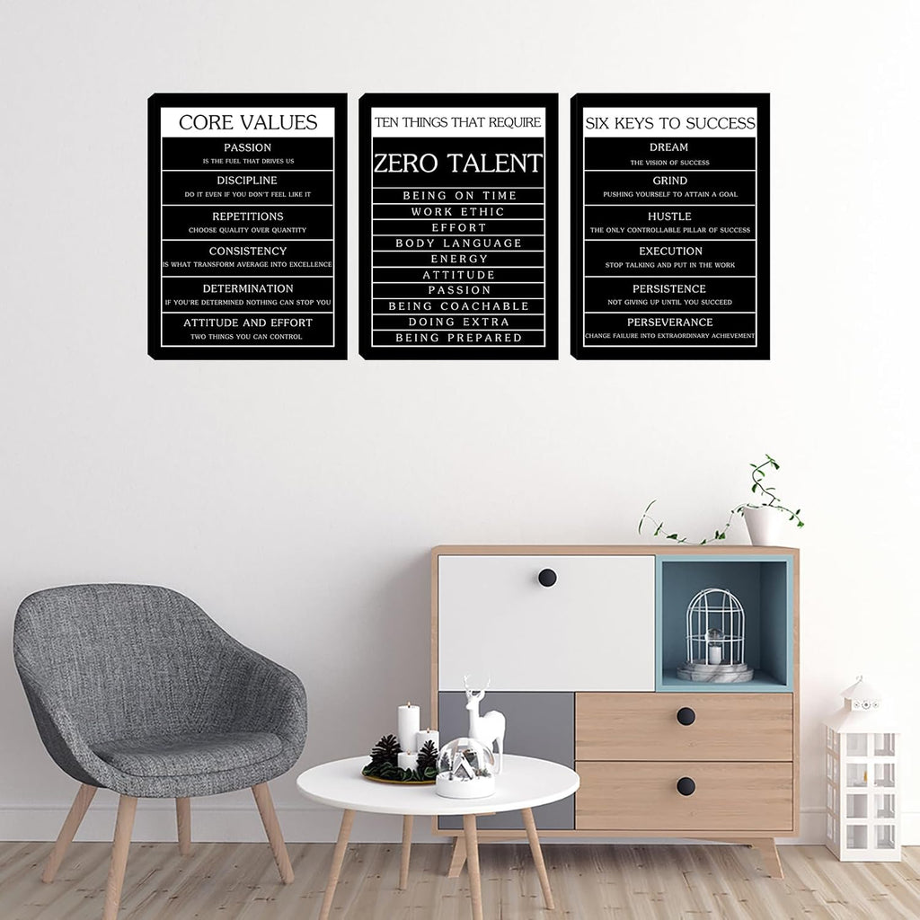 Inspirational Motivational Wall Art Set - Canvas Wall Art Framed Paintings - (36''W x 16''H)