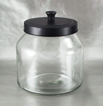 Storage Jar Black Matte Metal Top, 68 oz.