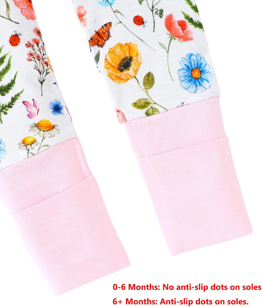 Viscose of Bamboo Convertible Footie Pajamas for Boys Girls