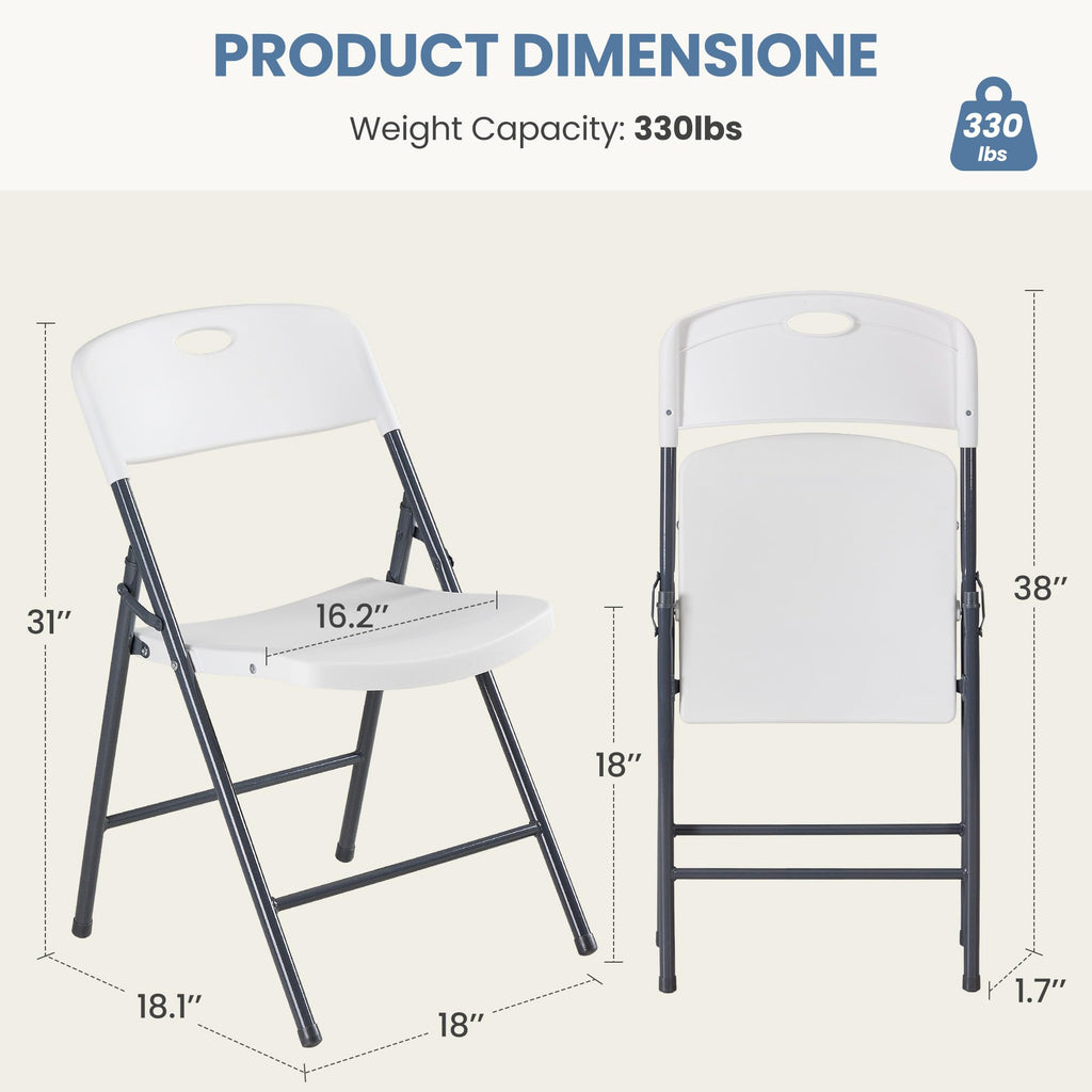 Folding Chairs 8 Pack, Dining Chairs, Outdoor Home Office