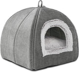Cat Bed Cave-Cat Beds for Indoor Cats,Kittens and Small Pets,Soft and Warm Cats House Tent Bed,Foldable and Washable