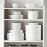 12 Pieces Porcelain Dinnerware Set, Modern White Dish Set for 4, Premium Serving Plates and Bowls Sets