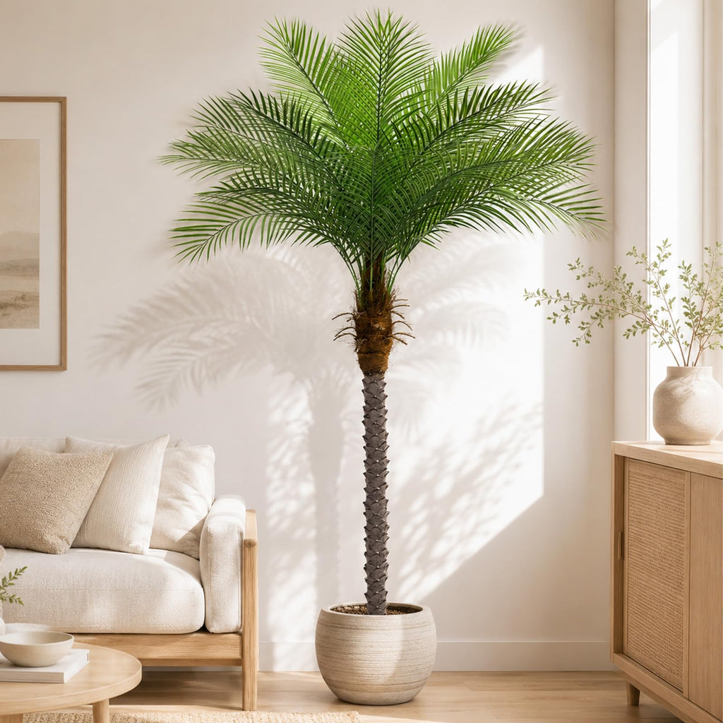 7ft Artificial Phoenix Palm Tree, Faux Coconut Silk Tropical Fake Palm Plant for Indoor Outdoor Home Office Patio